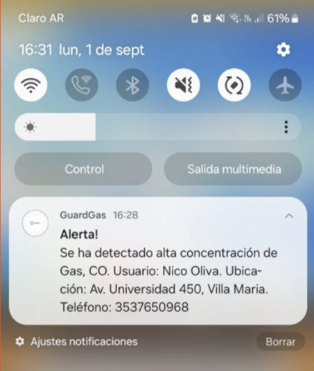 Notificaciones GuardGas